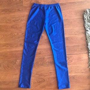 Royal blur metallic leggings
